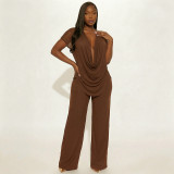 EVE Mesh Deep V Neck Tops Two Piece Pants Set MXBF-J26ST144