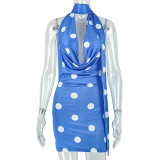EVE Polka Dots Print Backless Mini Dress GJYO-JD305280