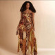 EVE Mesh Patchwork Print Sling Maxi Dress GZJQ-K6D07210A