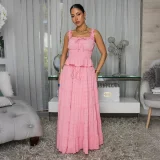 EVE Solid Color Sleeveless Loose Two Piece Skirt Set CYA-902327