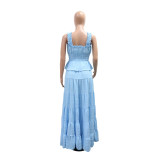 EVE Solid Color Sleeveless Loose Two Piece Skirt Set CYA-902327