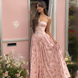 EVE Floral Print Spaghetti-Strap Maxi Dress LJSF-D6421412X