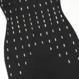 EVE Hot Drill Solid Color Sling Maxi Dress CYA-902264
