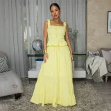 EVE Solid Color Sleeveless Loose Two Piece Skirt Set CYA-902327
