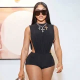 EVE Solid Color Sleeveless Romper GDSF-J26RP174