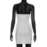 EVE Polka Dot Print Lace Patchwork Mini Dress GSZM-D26DS140