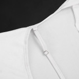EVE Short Sleeve Backless Hollow Out Mini Dress GSZM-J26DS205