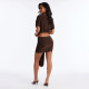 EVE Solid Color Ruched Hollow Out Mini Dress GSZM-Q26DS039