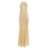 EVE Solid Color Irregular Backless Maxi Dress GYME-K6D02425A