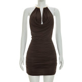EVE Halterneck Backless Sleeveless Mini Dress GSZM-D26DS162