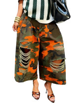 EVE Camouflage Print Loose Holes Jeans ORY-5279