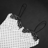 EVE Polka Dot Print Lace Patchwork Mini Dress GSZM-D26DS140