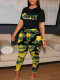 EVE Camouflage Print Short Sleeve Short 2 Piece Set SHD-8001