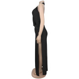 EVE Sexy Deep V Neck Backless Maxi Dress GFYX-7715