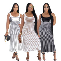 EVE Stripe Sleeveless Midi Dress SFY-872