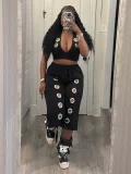 EVE Halterneck Backless Vest Loose Two Piece Pants Set SFY-876