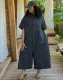 EVE Short Sleeve Single Breated Button Denim Jumpsuit GAKF-60211