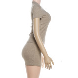 EVE Short Sleeve T Shirt Two Piece Shorts Set DLSF-K6S08622A