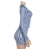 EVE Spiral Pattern Long-Sleeve Two Piece Skirts Set DLSF-K6S09226A