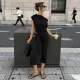 EVE Solid Color Patchwork Micro Flare Seventh Pant GLAG-P6121245F