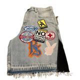 EVE Embroidered Patchwork Denim Shorts GZLX-2024