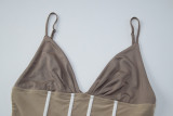 EVE Deep V Neck Contrast Color Tank Top GLAG-T6121096G