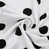 EVE Polka Dot Print Tie Up Seventh Pants GSBW-C26PT109