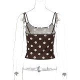 EVE Polka Dot Print Sling Tank Tops GLAG-T5820047G