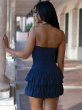EVE Halterneck Backless Mini Puff Dress  MIL-L336