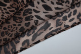 EVE V Neck Leopard Print Chiffon Mini Dress GLAG-D6321377F