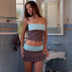 EVE Polka Dot Print Contrast Color Two Piece Skirts Set GLAG-S5C20905G