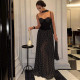 EVE Fashion Backless Polka Dot Print Maxi Dress GSLF-K6D09638A