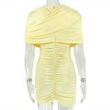 EVE Solid Color Ruched Mini Dress GJYO-JD305276