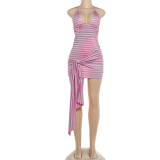 EVE Backless Stripe Sling Mini Dress GSLF-K6D09041A