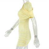 EVE Solid Color Ruched Mini Dress GJYO-JD305276