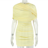 EVE Solid Color Ruched Mini Dress GJYO-JD305276