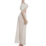 EVE Solid Color Wrap Chest Top Long Skirt Suit GYME-K6S09155A