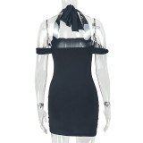 EVE Solid Color Off Shoulder Mini Dress GJYO-JD305396