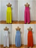 EVE Solid Color Floral Print Maxi Dress GADE-10388