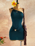 EVE Slash Shoulder Ruched Mini Dress GZIY-6387