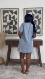 EVE Fashion Denim Loose Short Sleeve Mini Dress GADE-6771