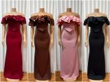 EVE Ruffles One Shoulder Fishtail Dress  GMYU-11372