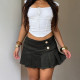 EVE Solid Color Pleated Mini Skirts GPKJ-MR49176