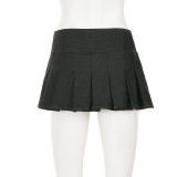 EVE Solid Color Pleated Mini Skirts GPKJ-MR49176