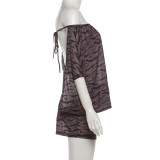 EVE One Shoulder Print Backless Mini Dress GYME-K6D05729A