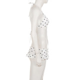 EVE Polka Dot Print Tie Up Bikinis 2 Piece Swimsuit GPKJ-MR49358