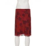 EVE Print Mesh Mid-Skirts GPKJ-MR49613