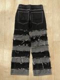 EVE Plus Size Fashion Patchwork Raw Edge Jeans GYLN-1111