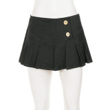 EVE Solid Color Pleated Mini Skirts GPKJ-MR49176