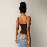 EVE Solid Color Halterneck Tank Tops GZJQ-K6B08952A